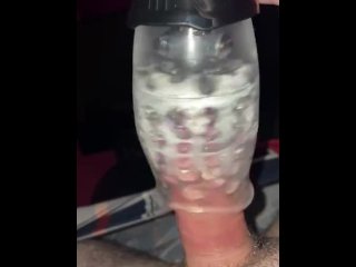 Using a Toy to Milk Out a Massive Cum Shot!!