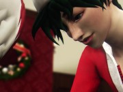 Preview 3 of Hero's Christmas Threesome with Santa - Bakugo x Midoriya x Todoroki 3D Animation Parody