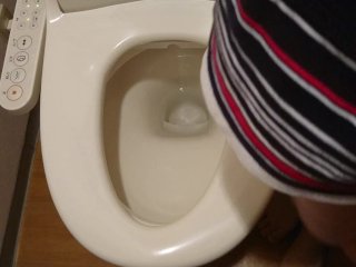 toilet, amateur, vibrator orgasm, masturbation