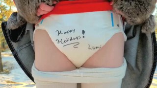Quick Little Diaper Pee on Christmas Eve