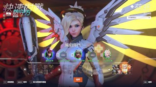 【Overwatch2】008  Gengi thrusting his slender knife into mercy's anal