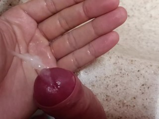 I Spilled all my Cum on my Hands with my Penis while Celebrating Christmas