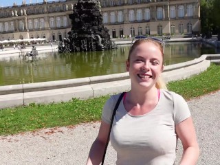 Public Whore! Crowned Queen at Herrenchiemsee Castle with a Sperm Fountain!