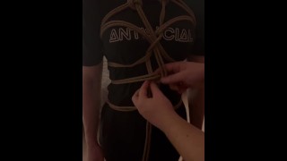 shibari, human slavery, instructions for bdsm.submission of a big-breasted beauty