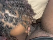 Preview 1 of Merry Christmas Cum Shot all over my Ebony stepdaughter nice tits POV