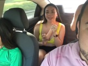 Preview 1 of The uber driver gets horny to see my friend without underwear