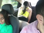 Preview 2 of The uber driver gets horny to see my friend without underwear
