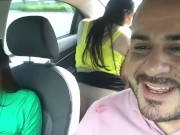 Preview 4 of The uber driver gets horny to see my friend without underwear