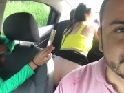 Preview 6 of The uber driver gets horny to see my friend without underwear