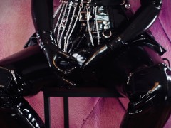 Latex Strap-on SISSY FUCK point of view FEMDOM POV video - rubber Mistress dirty talk