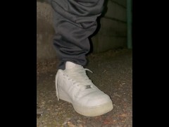 Boy in his 20s can't hold his pee and urinates on the street