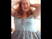 Preview 1 of BBW stripping and fucking herself with a giant BBC dildo