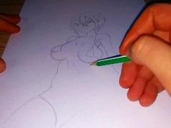 Anime Japanese woman in a micro bikini