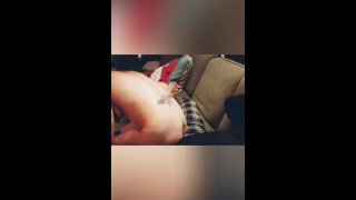 Making me squirt on the couch so I ruin his orgasm with post cum torture