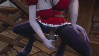 Игра со своим фаллоимитатором в церкви | Warcraft Порно Пародия