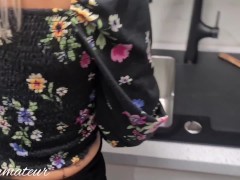 Video Stepmom is stuck in the kitchen and Stepson is there to help her
