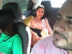 Video I film myself masturbating with my best friend in the uber while we are on our way to college