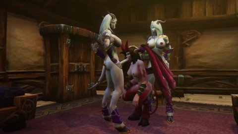 Futa Draenei Fuck Demon Girl Threesome | Warcraft Porn Parody