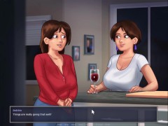 Summertime Saga - I helped Roxy with her Id and saw their hot boobs