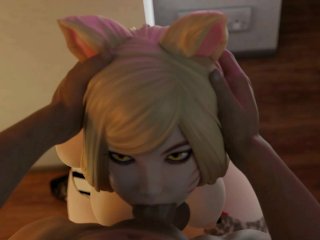 [3D Hentai Uncensored] KDA Ahri Deepthroats a BBC (League of_Legends Animation)[Mac23]