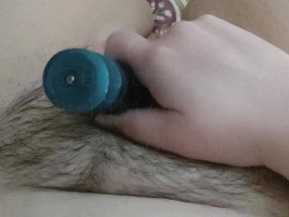 vibrator, pov female orgasm, solo female, hairy pussy
