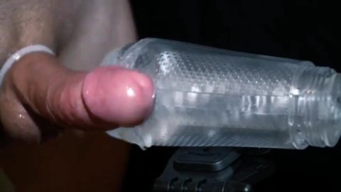 Fleshlight compilation de traite de bite, une bite gonflée crache du sperme crémeux chaud encore et encore