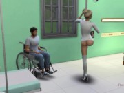 Preview 2 of The sims 4, hot nurse seduce patient and fuck him as a treatment