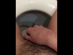 Wiping my wet pussy after peeing and lightly masturbate