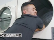 Preview 5 of Blackmaleme - Ricky Daniels Sits On The Washing Machine & Keeps Looking At KC Blaise's Ass