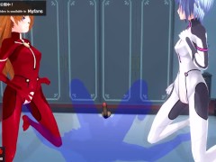 エロアニメ　レイ、アスカと3P中出し、レズあり - Screenshot 3 of 16 - 3d