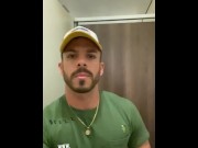 Preview 3 of Sexy guy jerks off in the London airport toilets.