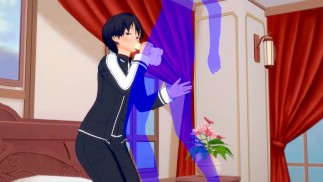 Sword Art Online Yaoi - Кирито Минет и без презерватива со спермой в жопе