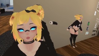 Femboy joue avec des jouets dans VRChat | Enregistrement de test échauffé