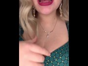Preview 5 of ASMR + Blonde MILF + Soft voice with big boobs sucking wet fingers