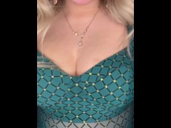 ASMR + Blonde MILF + Soft voice with big boobs sucking wet fingers