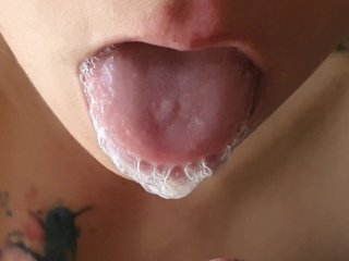 pov blowjob, mouth cum, handjob, masturbation
