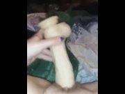 Preview 1 of Girl fucks herself with big dildo