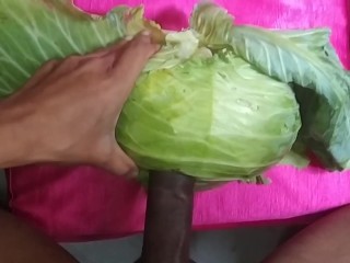 Playing With Cabbage With My Horny Big Black Cock And Balls For Dirty Desire part-1 bisexual porn hd