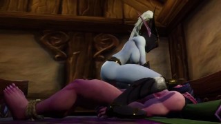 Homme bondage pour qu’elle puisse le chevaucher | Parodie porno Warcraft