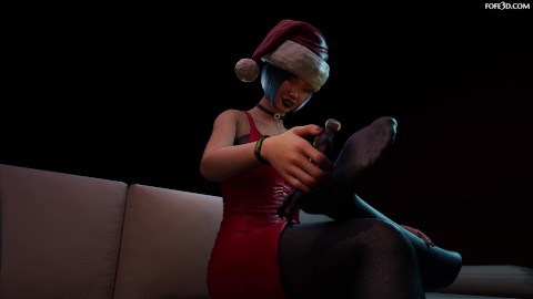 Merry Noël avec la géante Ada Wong et ses chaussettes