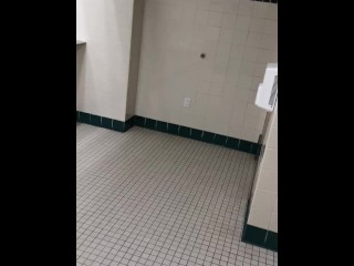 Showing off in Public Bathroom at School