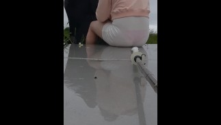 Sissy's dress gets wet