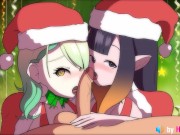 Preview 3 of Ninomae and KonFauna blowjob and assjob you till cumshot (Hololive 3d animation with sound)