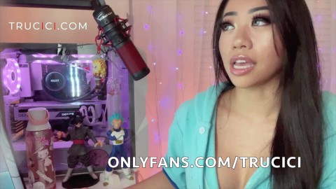 HAPPY 2023 FAPPERS!!! SEXY ASIAN GAMER BABE TRUCICI GIVES DATING ADVICE AND RATES A FANS DICK!!!