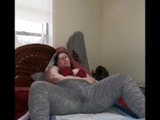 Preview 1 of Thick MILF Squirting in Leggings with Soaked Crouch