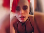 Preview 6 of Horny teen Amanda femboy slut sucking dildo