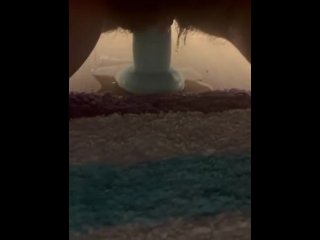 literally dripping riding my dildo in my little pee puddle