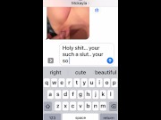 Preview 1 of Slut texting boyfriend that his friend came over and fucked her (part 2)