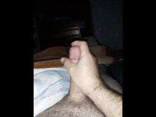 Stroking big white dick