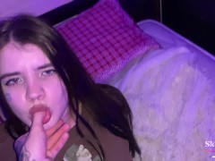 Милашка села на мой член, я трахнул её раком и кончил ей на лицо. Крупный план. - Screenshot 13 of 16 - Close Up Blowjob